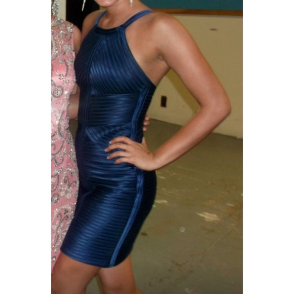 BCBG - Navy Bandage Dress, UK Size 6 - Picture 7 of 8